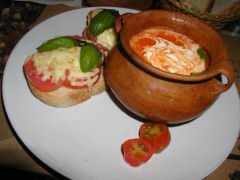 Ohana - tomato soup and bruschetta