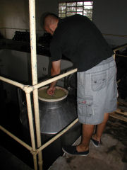 Pizzorno - sampling fermenting Sauvignon Blanc