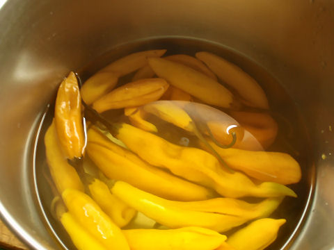 Aji Amarillo simmered until soft