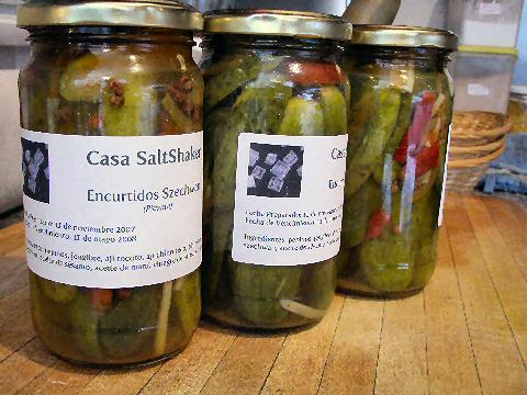Jars of szechuan pickles