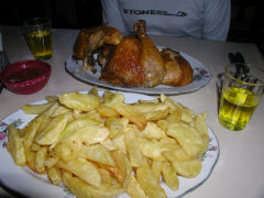 Broaster chicken and fries