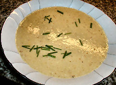 Bread, Onion, and Almond soup