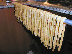 Semolina Fettucini drying