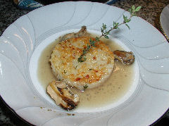 Pancetta Risotto Cake with Fisherman’s Mussels