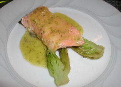 Baked Salmon with Dill Ginger Sauce