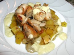 Sweetbreads with fennel and yam