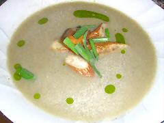 Roasted Eggplant soup with Pickled Eggplant
