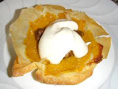 Pumpkin pistachio tart in phyllo dough