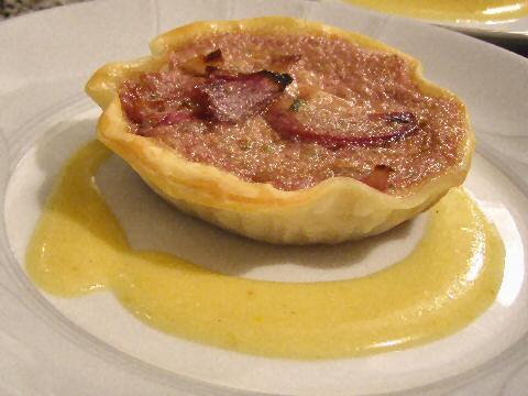 Four onion red wine tart