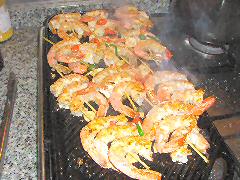 Grilling shrimp