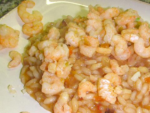 Shrimp and tomato risotto