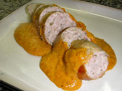 Rabbit Sausage, Romesco Sauce