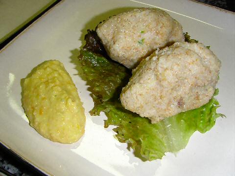 "Mongolian" gefilte fish with spicy yellow bean sauce