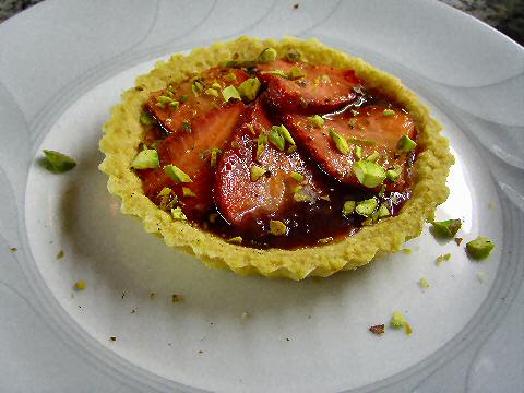 Strawberry Pistachio tartlet