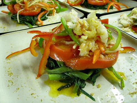 Tomato and Water Spinach Salad