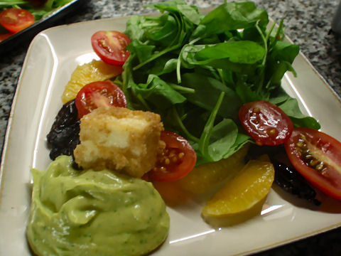 Salad with Banana Avocado dressing