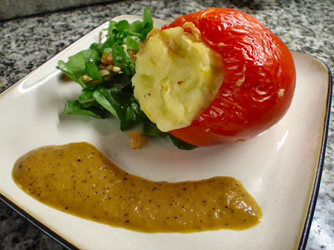 Potato and Leek Filled Colorado Peppers