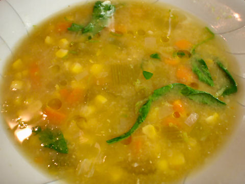 Corn and Kafir Lime Soup