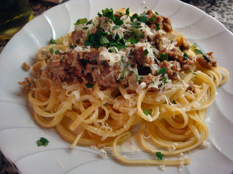 Chorizo and Cockle Linguini