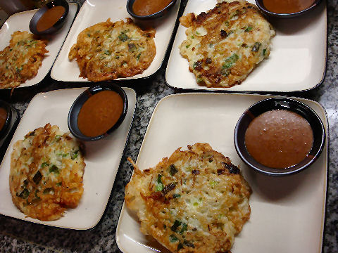 Scallion and Beansprout pancakes