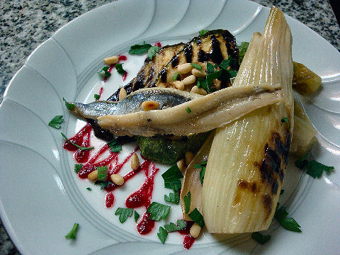 Grilled Vegetable and Boquerone salad