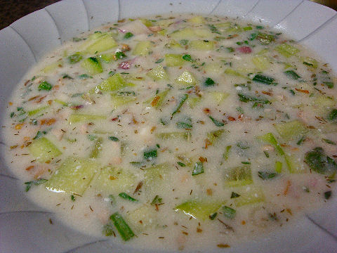 Yogurt Cucumber Walnut soup