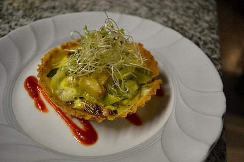 Blue Cheese, Roasted Garlic, Leek Tartlet