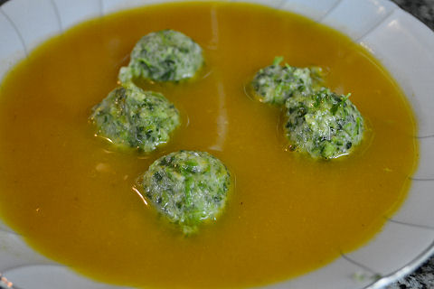 Malfatti in Roasted Pepper Broth