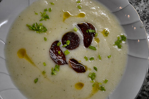 Cauliflower Soup with mixed chorizos