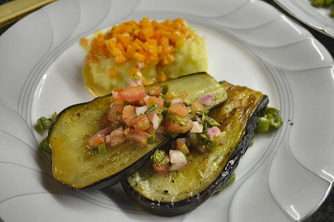 Eggplant with mixed vegetables