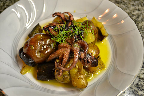 Confit of baby octopus