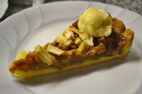 Apple-Walnut Tart with Hard Sauce