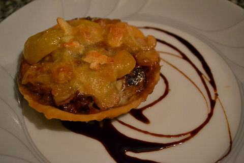 Shrimp and camembert tartlet