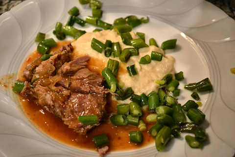 Braised lamb, cauliflower puree