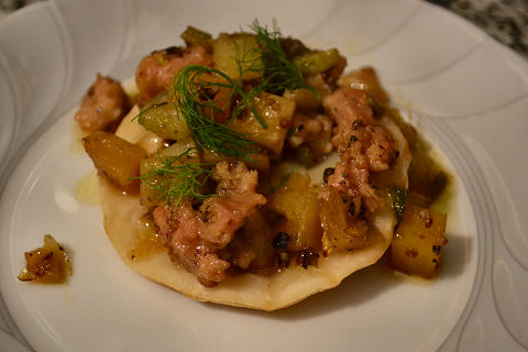 Sweetbread tarte tatin