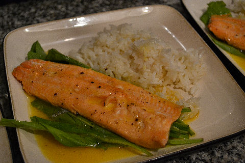 Trout with Passionfruit Sauce