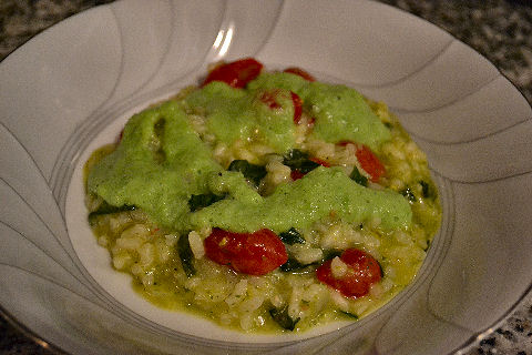 Radichetta and Cherry Tomato Risotto