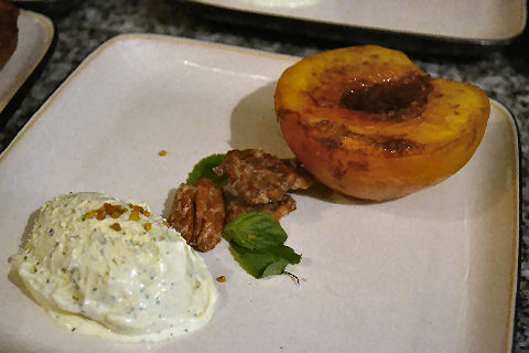 Roasted Peach, Mascarpone Mint Gelato