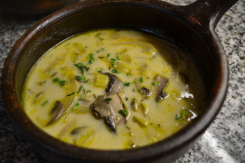 Portobello and Onion Soup