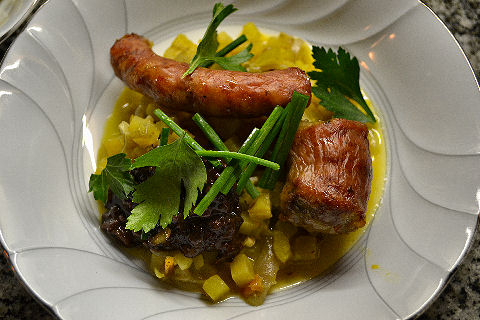 Sweet Potato Risotto with Sausages