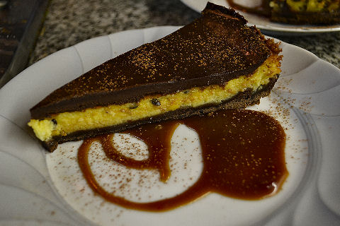 Passionfruit chocolate tart