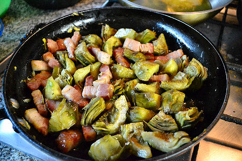 Artichokes and bacon