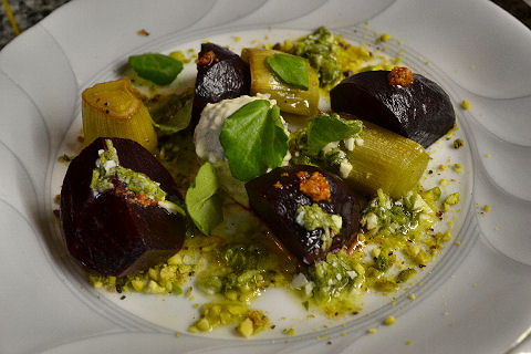 Roasted Beet and Leek Salad