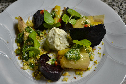 Roasted Beet & Leek Salad