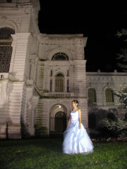 Viviana in front of city hall