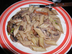 Pasta with Pine Mushrooms and Creminis