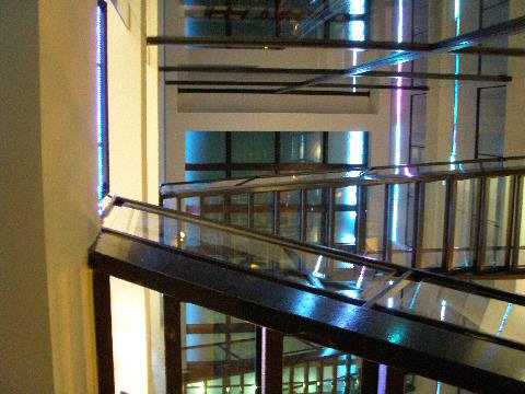 Axel Hotel - glass stairs and walkways
