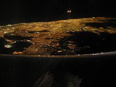 Buenos Aires from the air at night