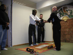 Sifu Shamburger presents me with my blackbelt