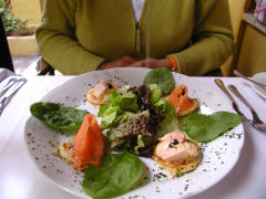 Cabernet - smoked salmon and trout salad